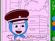 Игра Маша и Медведь - Раскраска про пчел